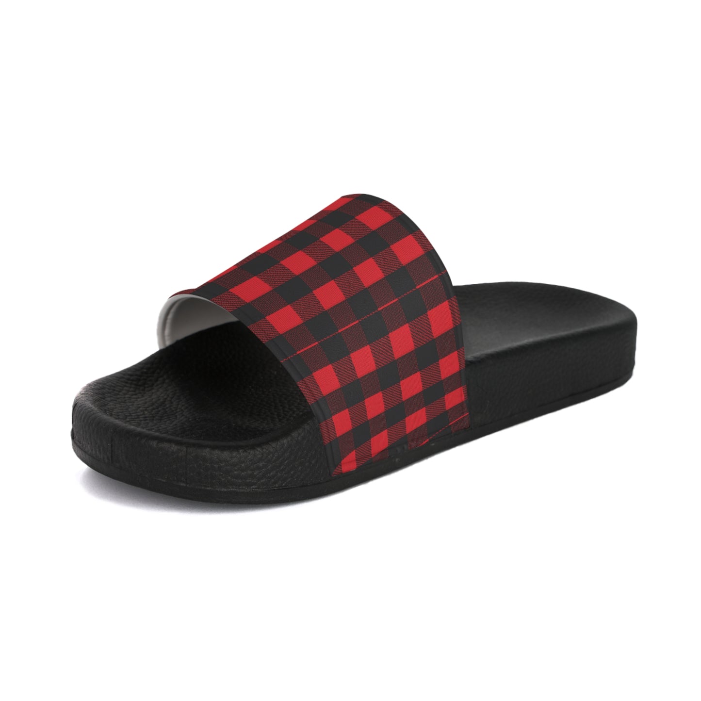 Cozy Buffalo Check Slide Sandals for Women, Stylish Summer Footwear, Trendy Poolside Slippers, Gift for Her, Casual Relaxation Shoes