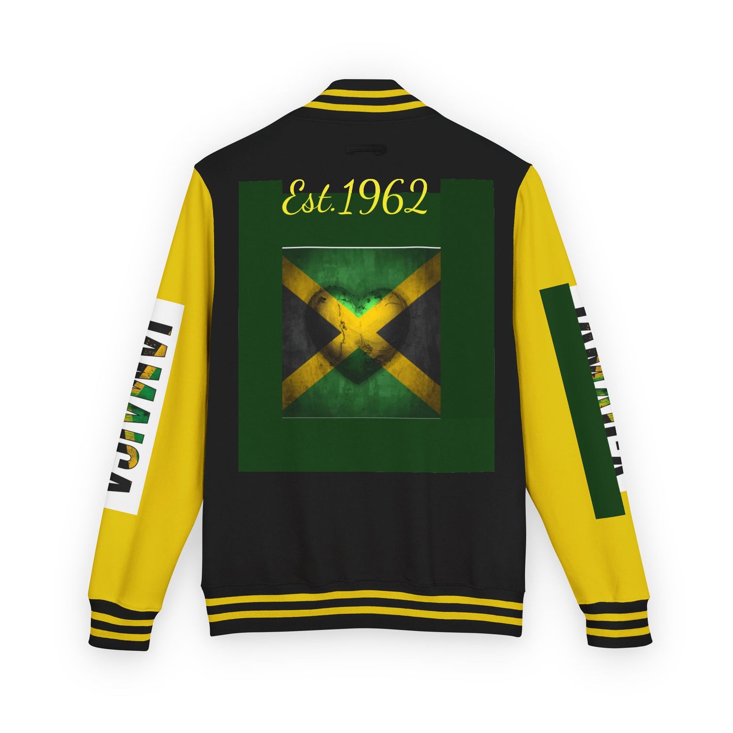 Jamaican Pride Letterman Jacket - Unisex Heavyweight, Comfortable Layering, Perfect for Celebrations, Holidays, Everyday Wear