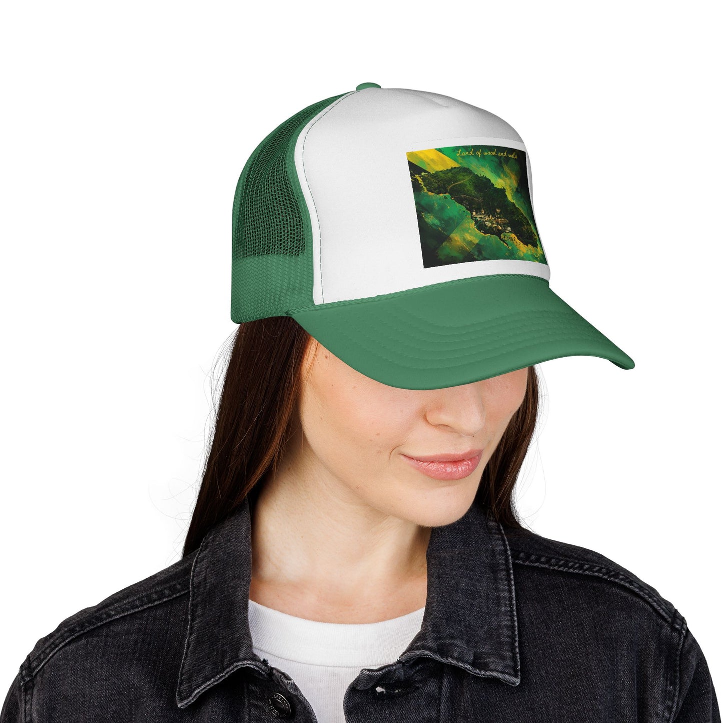 Colorful Trucker Cap with Island Design, Perfect for Summer, Beach Days, Outdoor Adventures, Gifts for Travel Lovers, Adjustable Cap