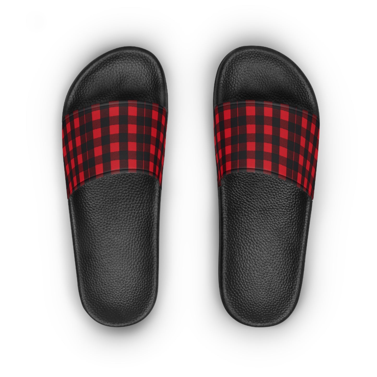 Cozy Buffalo Check Slide Sandals for Women, Stylish Summer Footwear, Trendy Poolside Slippers, Gift for Her, Casual Relaxation Shoes