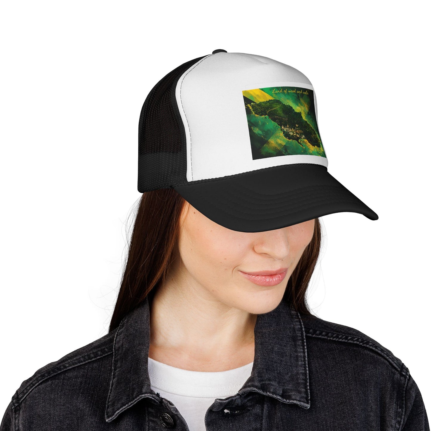 Colorful Trucker Cap with Island Design, Perfect for Summer, Beach Days, Outdoor Adventures, Gifts for Travel Lovers, Adjustable Cap