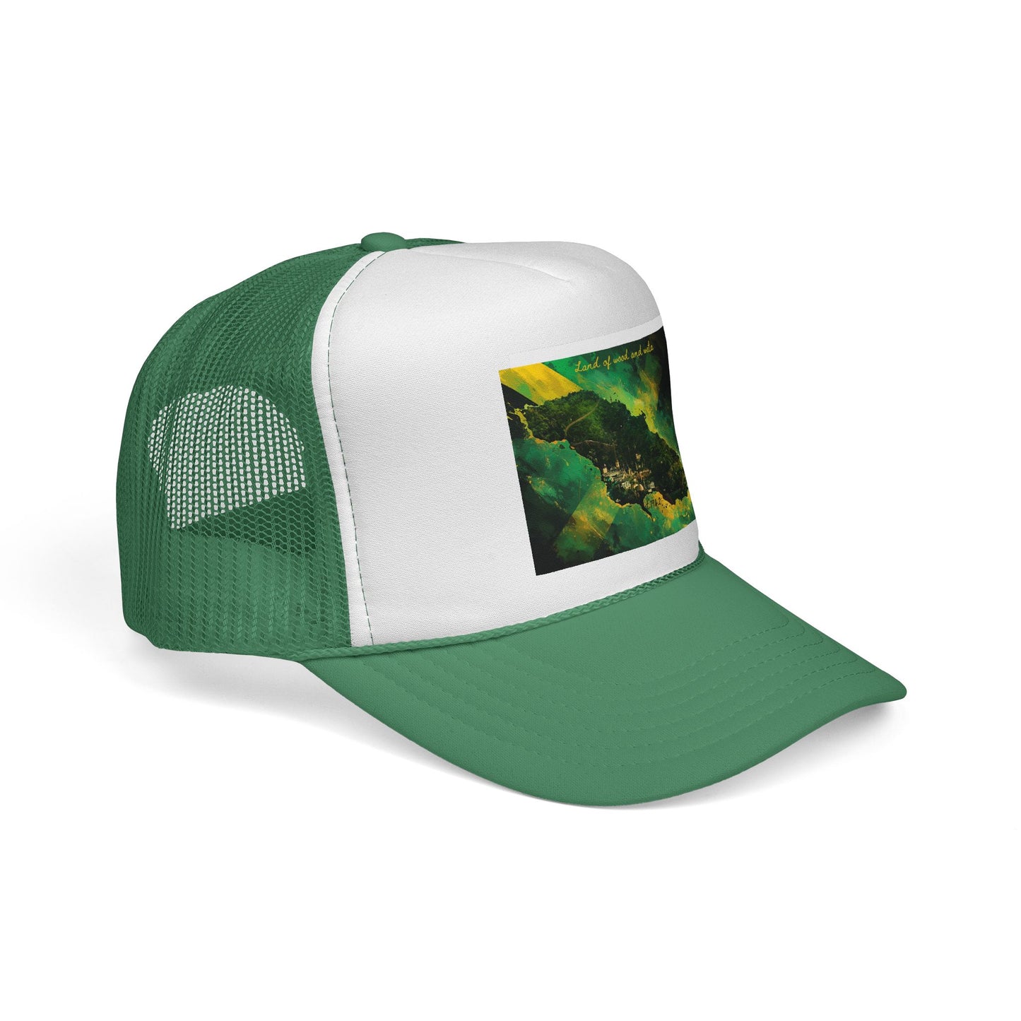 Colorful Trucker Cap with Island Design, Perfect for Summer, Beach Days, Outdoor Adventures, Gifts for Travel Lovers, Adjustable Cap