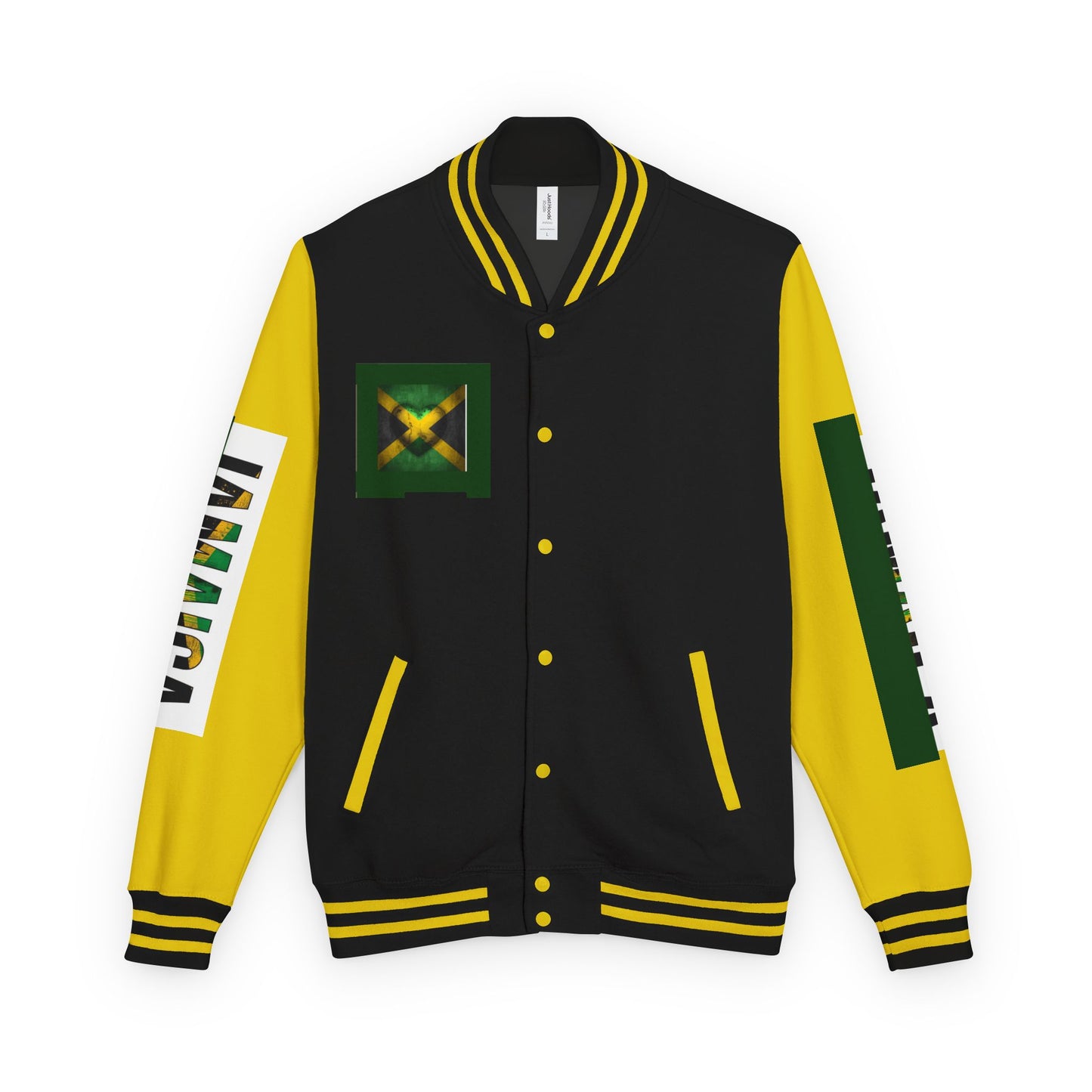 Jamaican Pride Letterman Jacket - Unisex Heavyweight, Comfortable Layering, Perfect for Celebrations, Holidays, Everyday Wear