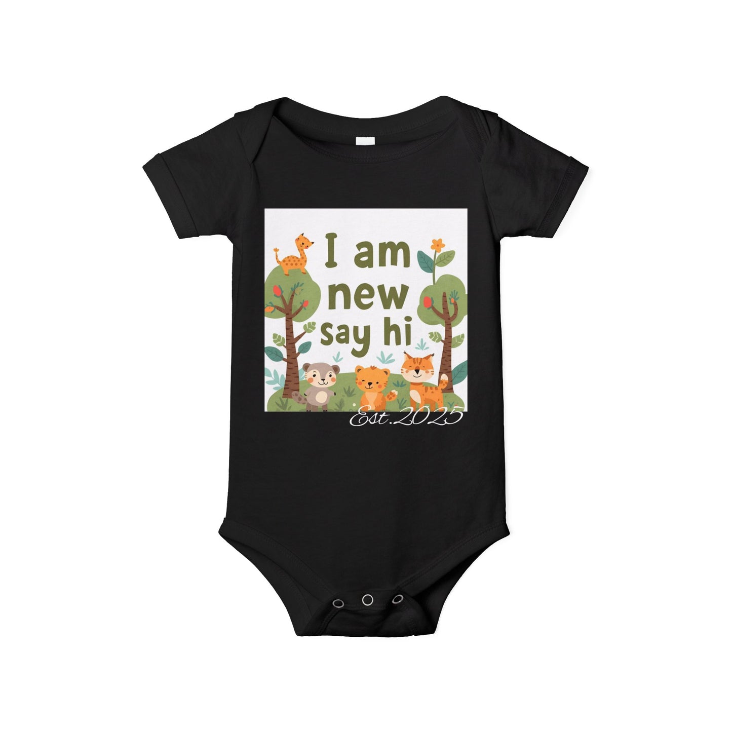New Baby Jersey Bodysuit, Cute Baby Shower Gift, Infant One Piece, Animal Themed Baby Clothing, Newborn Outfit
