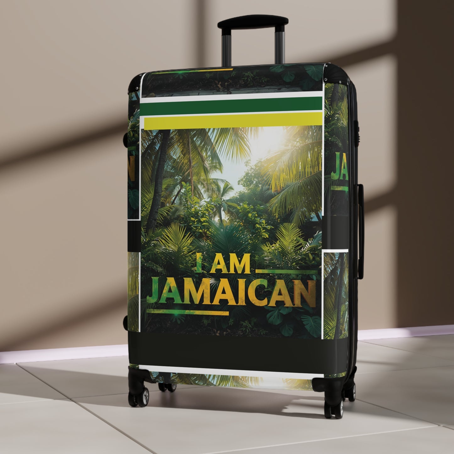 Jamaican-themed Suitcase, Travel Luggage, Vacation Bag, Summer Travel Essentials, Travel Gift, Adventure Companion