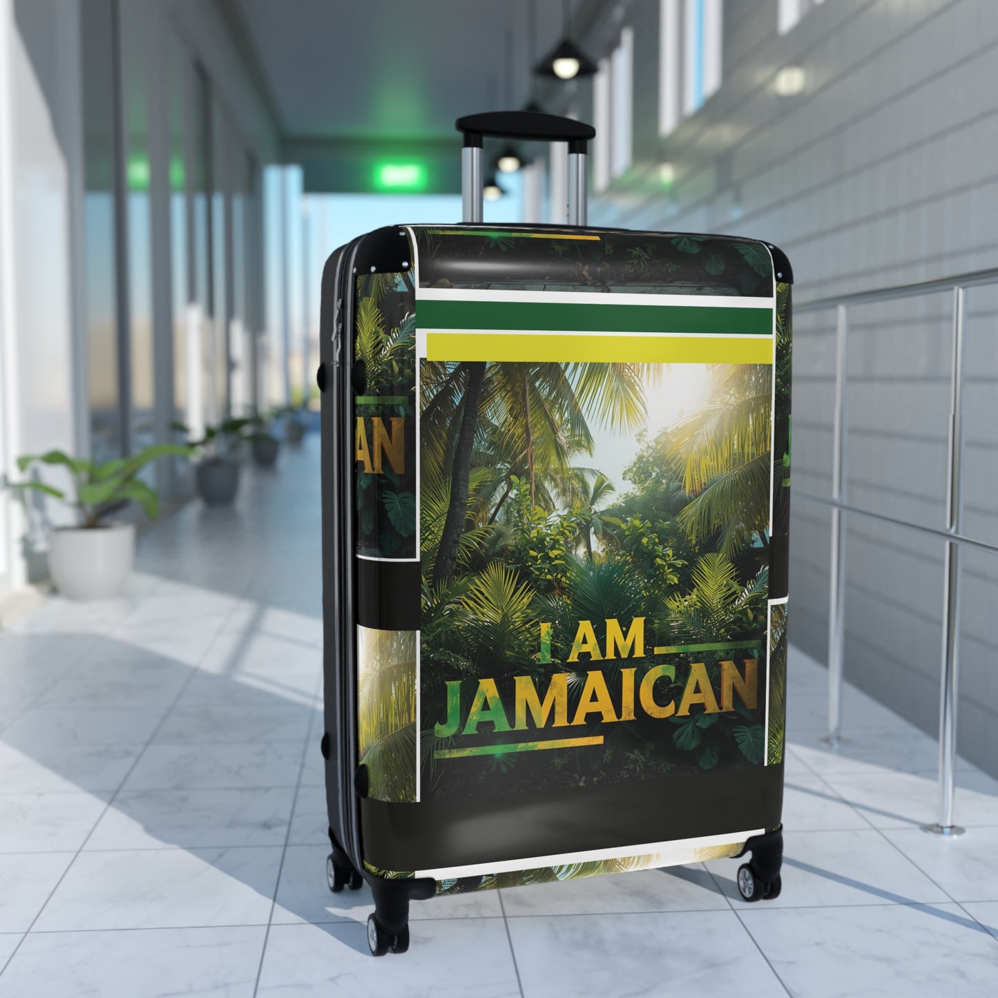 Jamaican-themed Suitcase, Travel Luggage, Vacation Bag, Summer Travel Essentials, Travel Gift, Adventure Companion