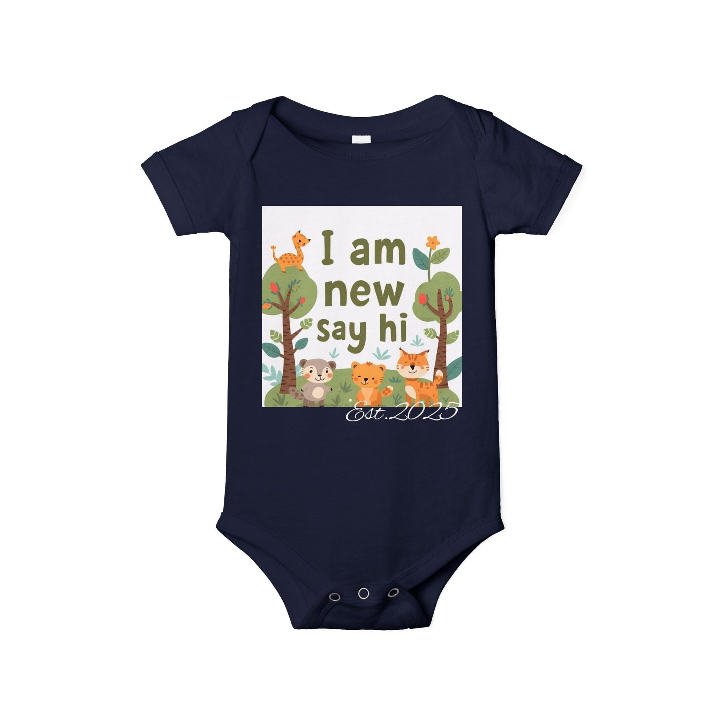 New Baby Jersey Bodysuit, Cute Baby Shower Gift, Infant One Piece, Animal Themed Baby Clothing, Newborn Outfit