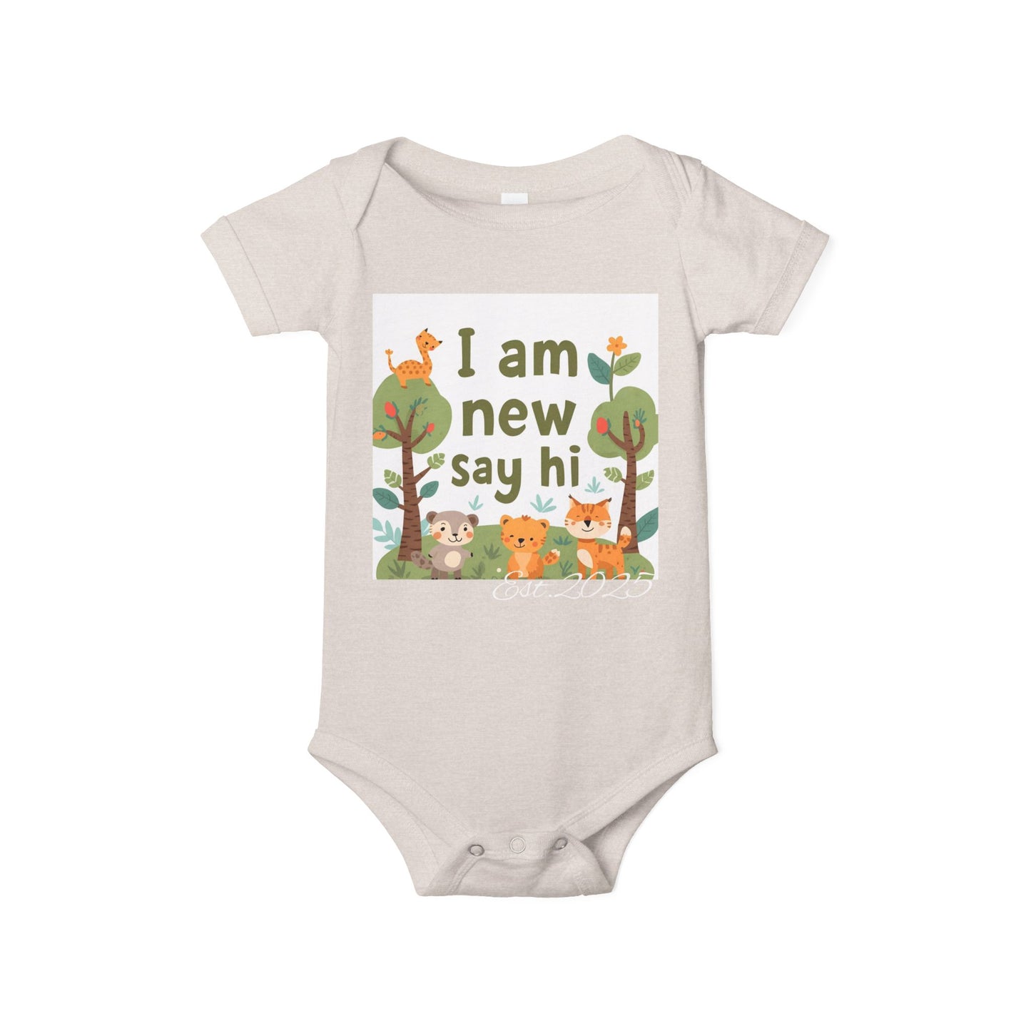 New Baby Jersey Bodysuit, Cute Baby Shower Gift, Infant One Piece, Animal Themed Baby Clothing, Newborn Outfit
