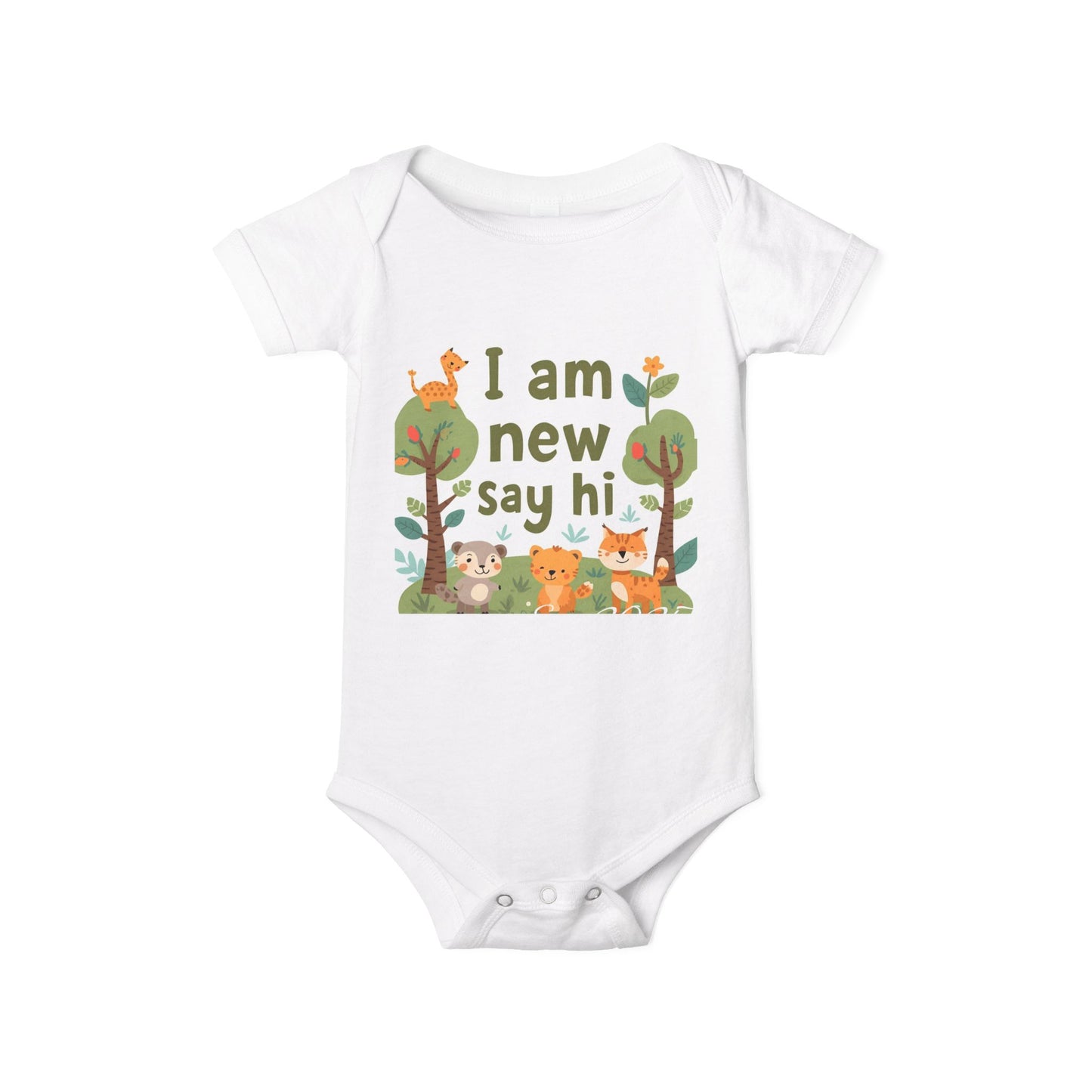 New Baby Jersey Bodysuit, Cute Baby Shower Gift, Infant One Piece, Animal Themed Baby Clothing, Newborn Outfit