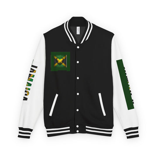 Jamaican Pride Letterman Jacket - Unisex Heavyweight, Comfortable Layering, Perfect for Celebrations, Holidays, Everyday Wear