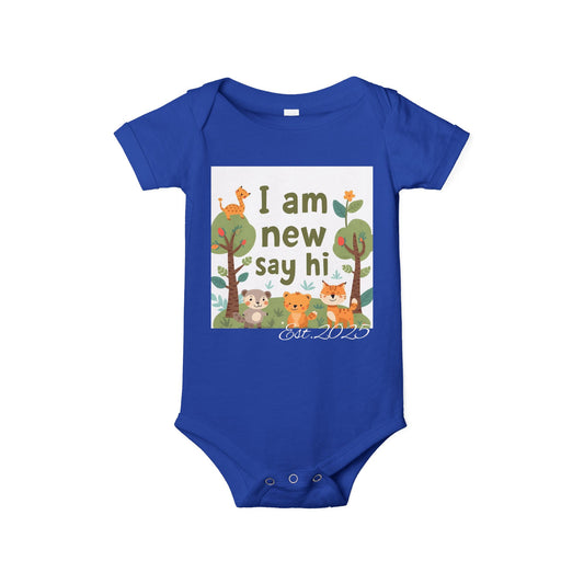 New Baby Jersey Bodysuit, Cute Baby Shower Gift, Infant One Piece, Animal Themed Baby Clothing, Newborn Outfit