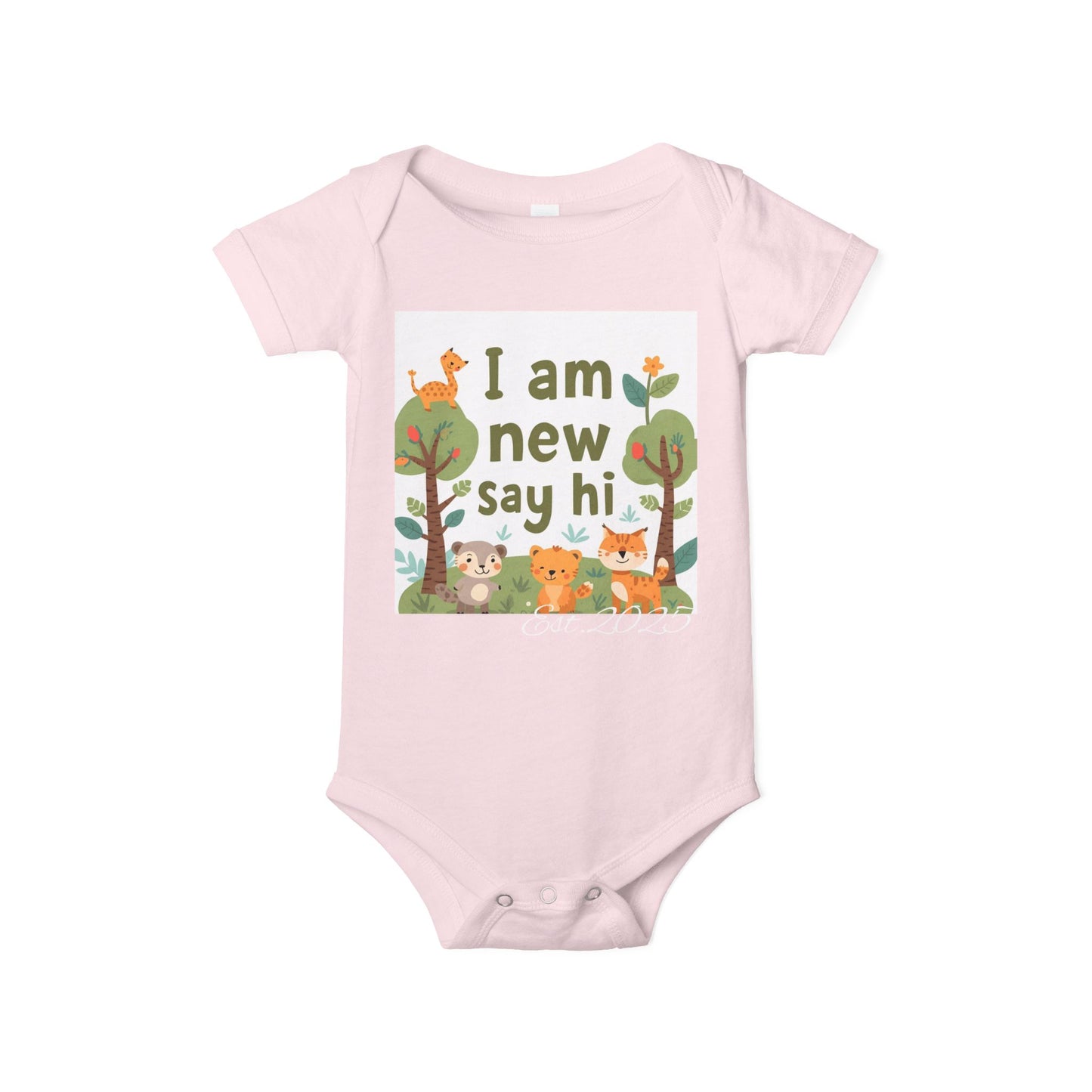 New Baby Jersey Bodysuit, Cute Baby Shower Gift, Infant One Piece, Animal Themed Baby Clothing, Newborn Outfit