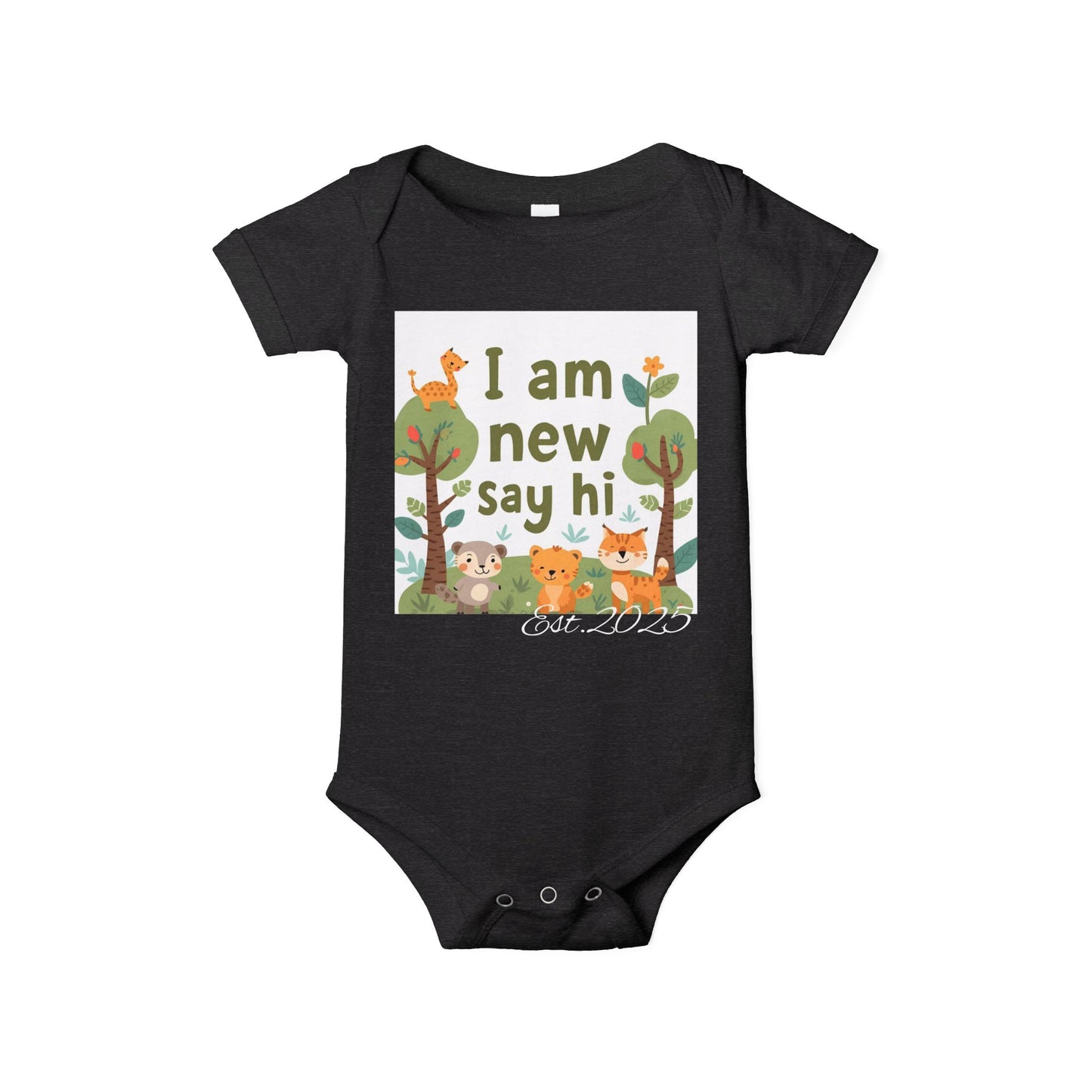 New Baby Jersey Bodysuit, Cute Baby Shower Gift, Infant One Piece, Animal Themed Baby Clothing, Newborn Outfit