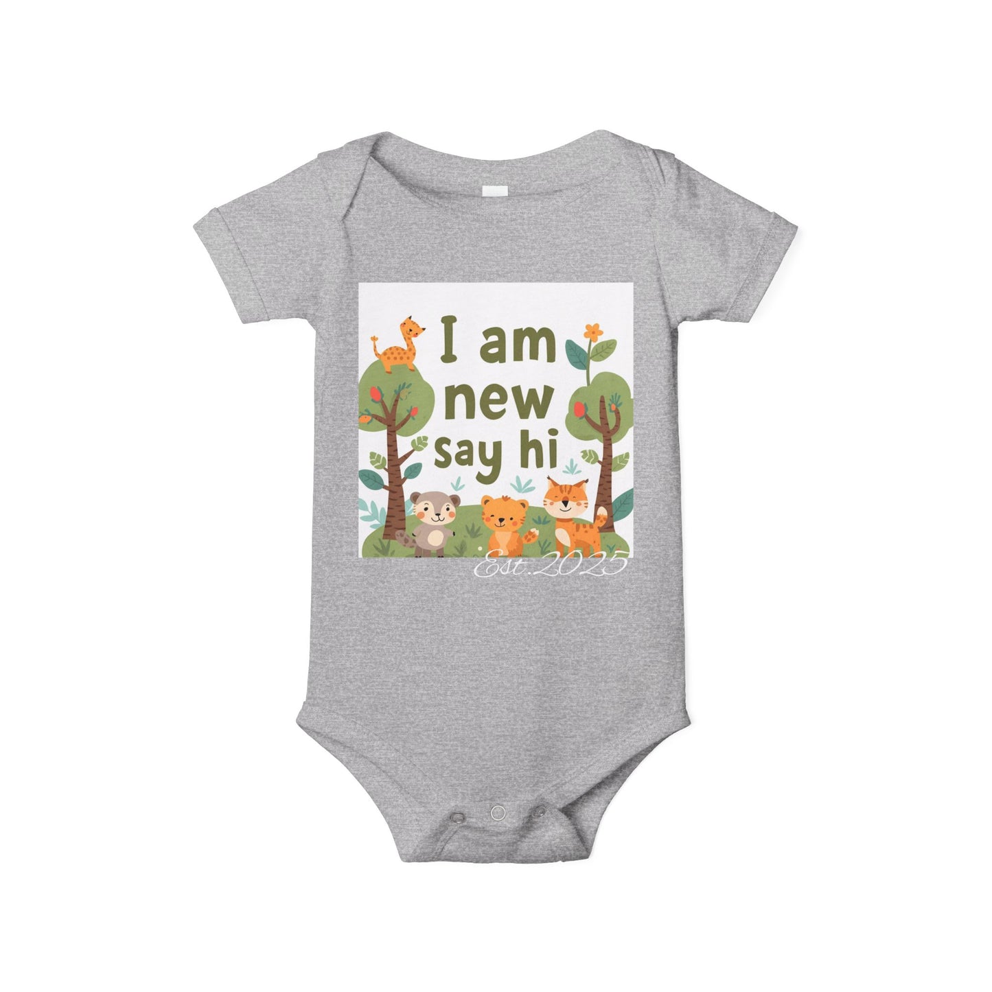 New Baby Jersey Bodysuit, Cute Baby Shower Gift, Infant One Piece, Animal Themed Baby Clothing, Newborn Outfit