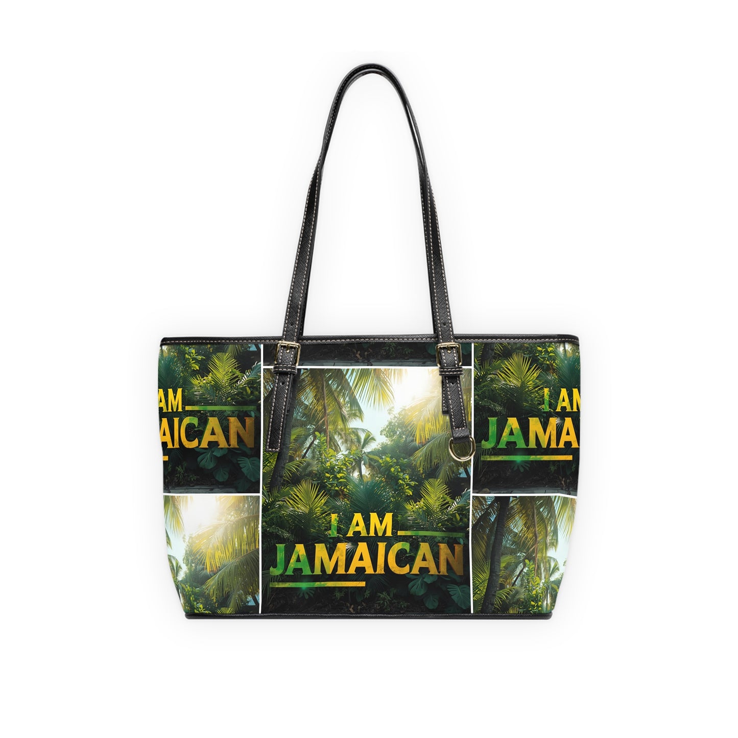 Jamaican Pride PU Leather Shoulder Bag - Stylish Tote for Everyday, Travel, Gifts, Birthday, Culture Celebration
