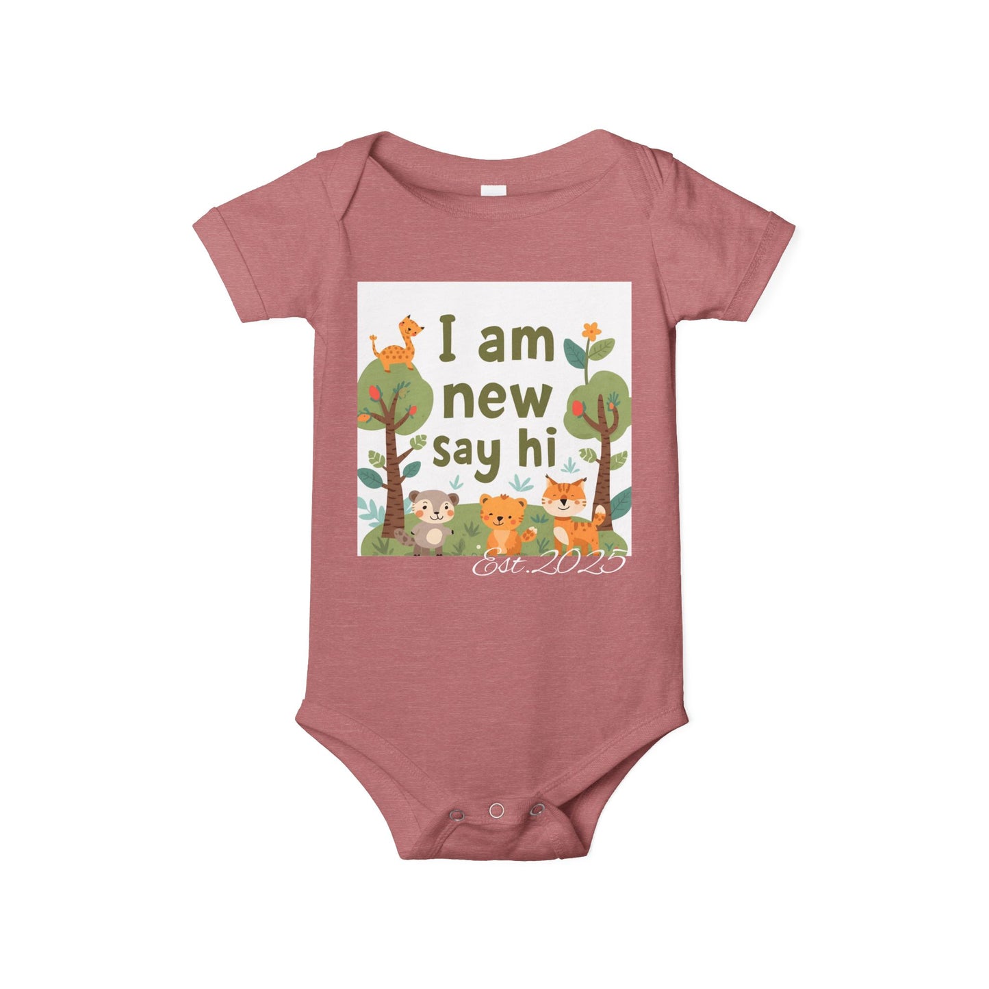 New Baby Jersey Bodysuit, Cute Baby Shower Gift, Infant One Piece, Animal Themed Baby Clothing, Newborn Outfit