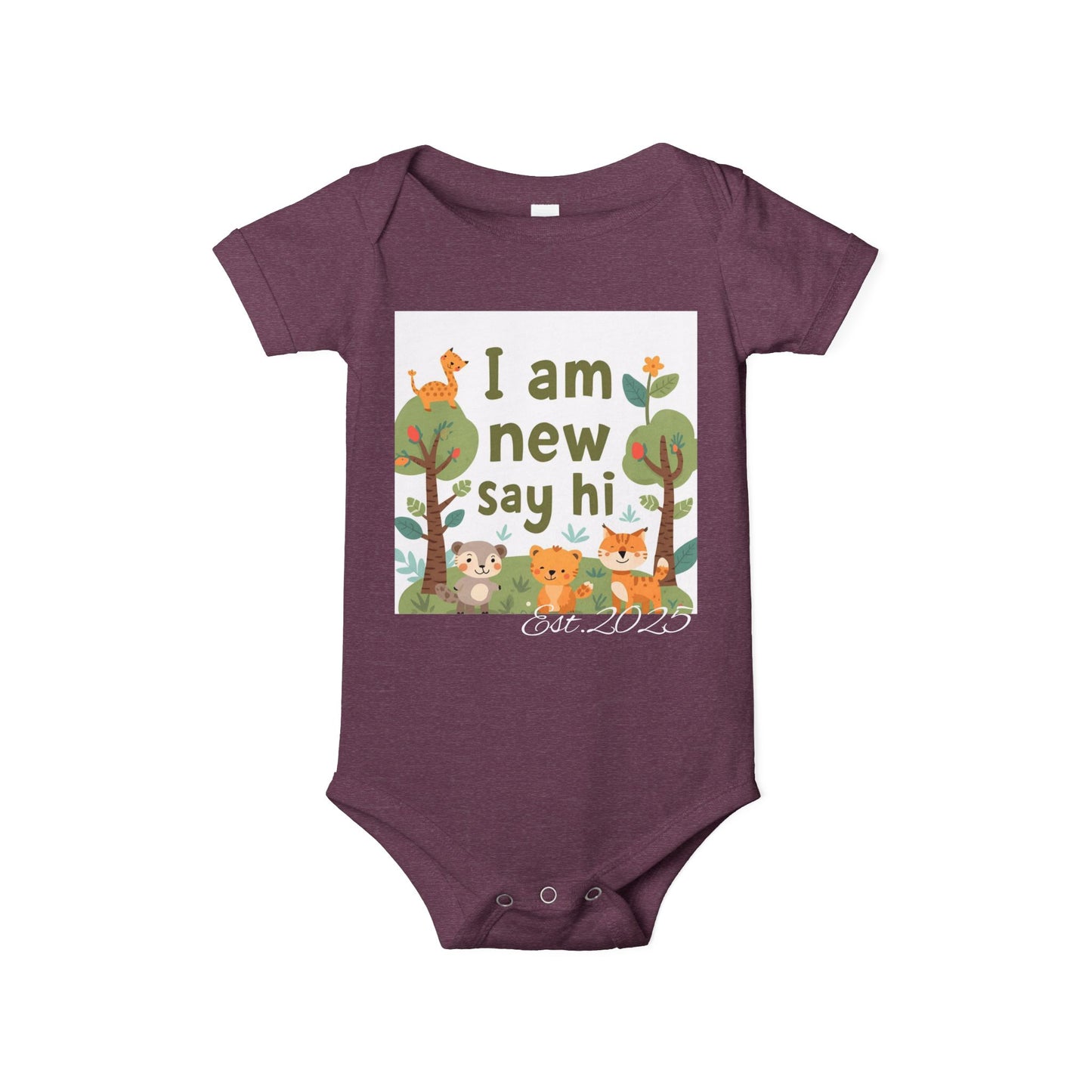 New Baby Jersey Bodysuit, Cute Baby Shower Gift, Infant One Piece, Animal Themed Baby Clothing, Newborn Outfit