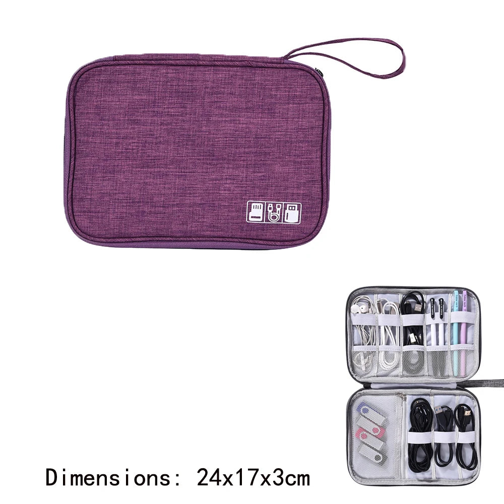 Travel Cable Organizer Bag – 1- and 2 Layer Waterproof Electronics Pouch