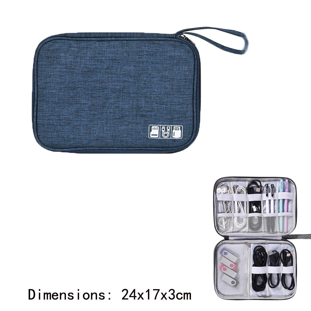 Travel Cable Organizer Bag – 1- and 2 Layer Waterproof Electronics Pouch