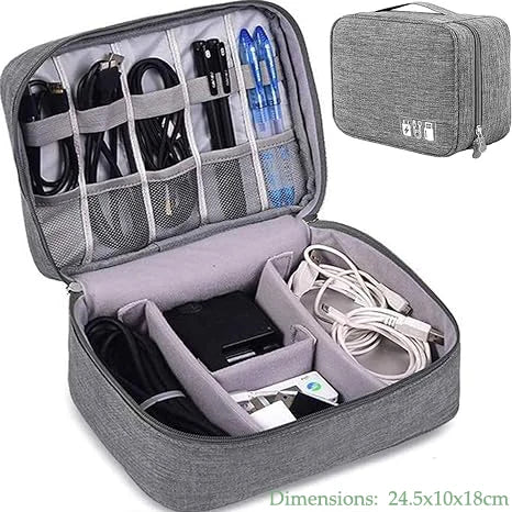 Travel Cable Organizer Bag – 1- and 2 Layer Waterproof Electronics Pouch